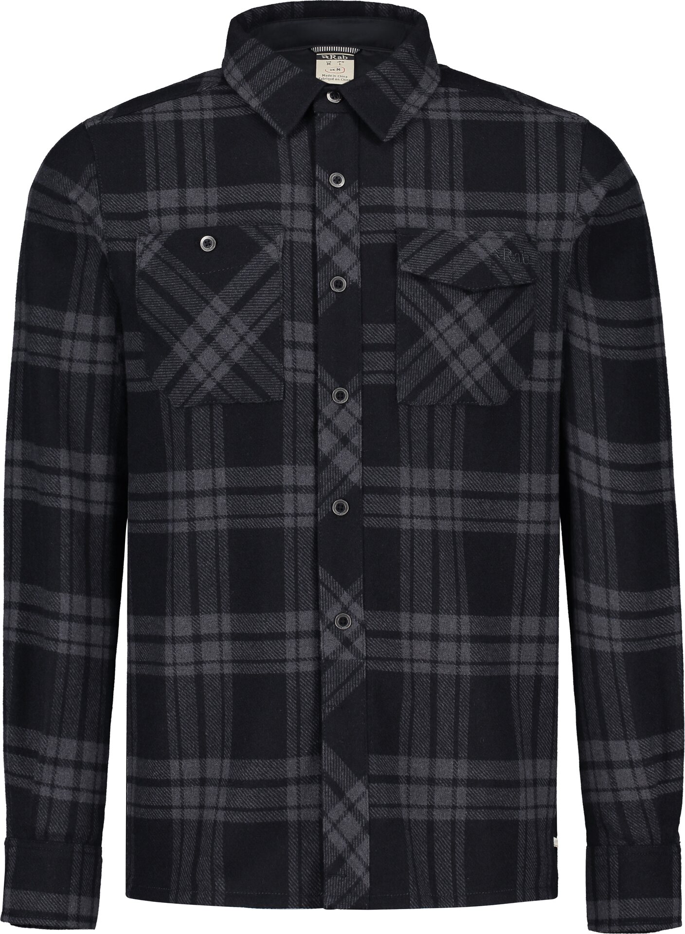 Rab Perimeter Wool Blend Shirt Mens Ebony