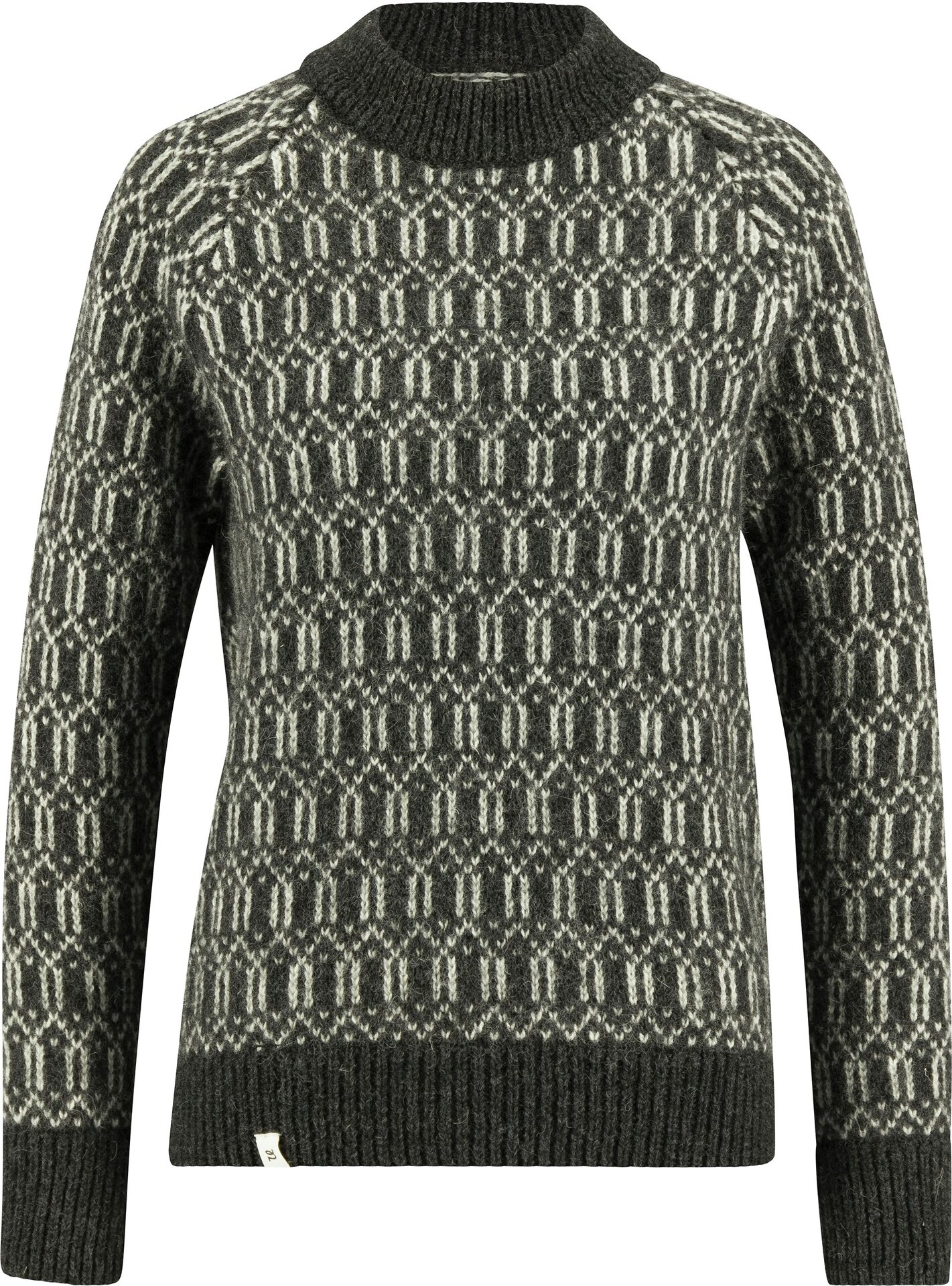 Ulvang Echo Mock Neck Sweater Womens Charcoal Melange / Off White