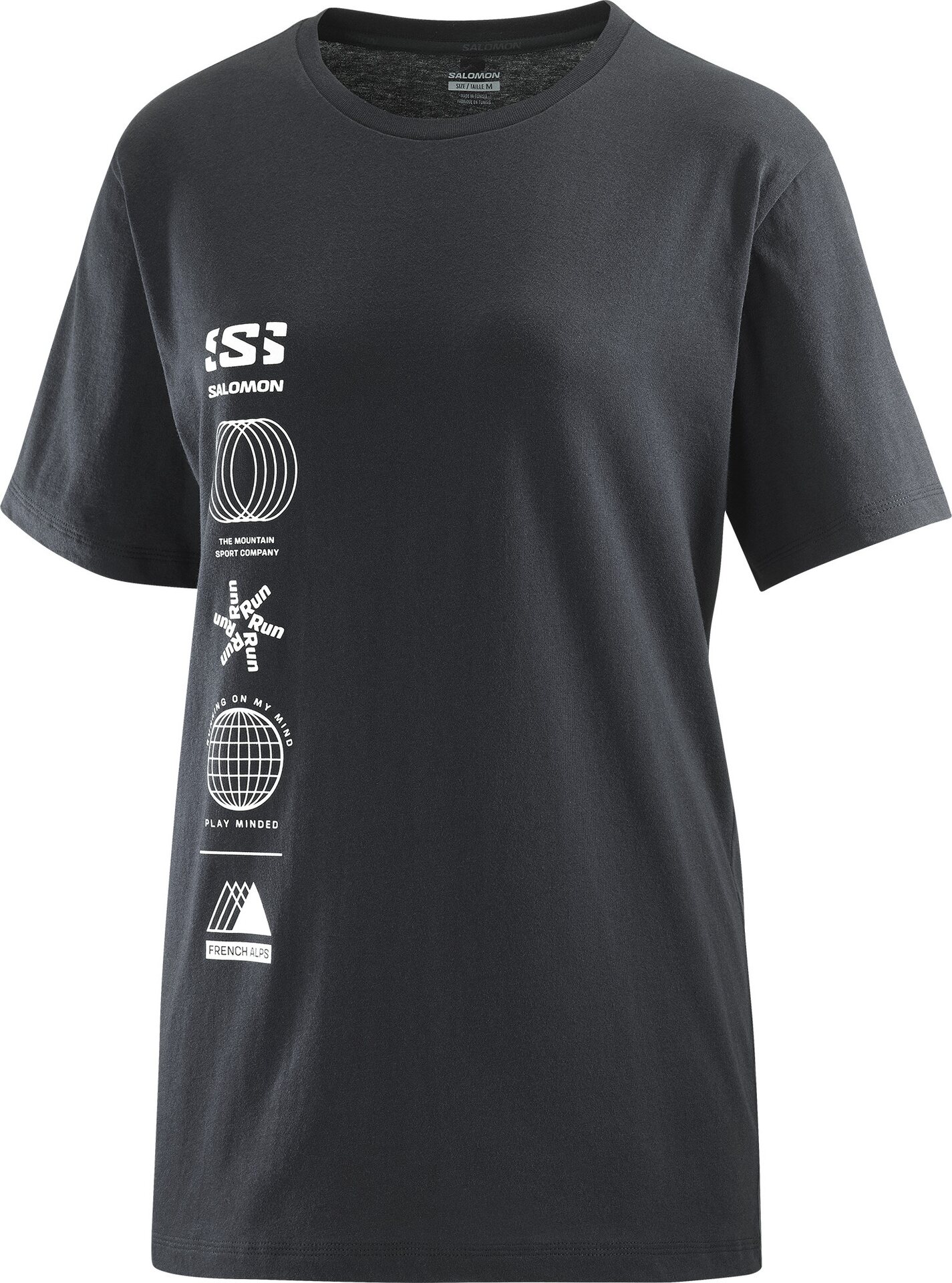 Salomon Logo Combo Short Sleeve Tee Womens Deep Black