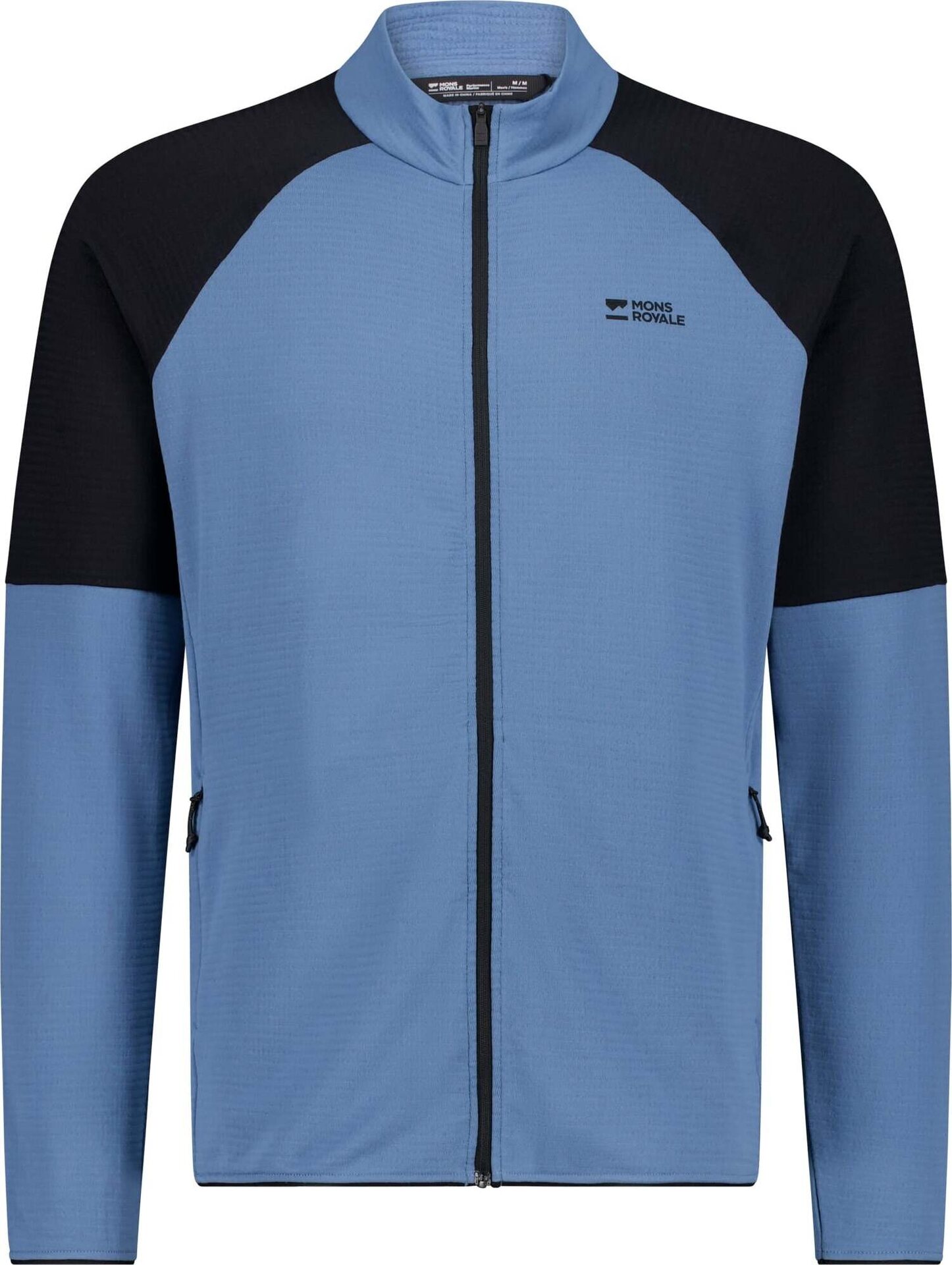 Mons Royale Quad Merino Fleece Jacket Mens Horizon Blue / Black