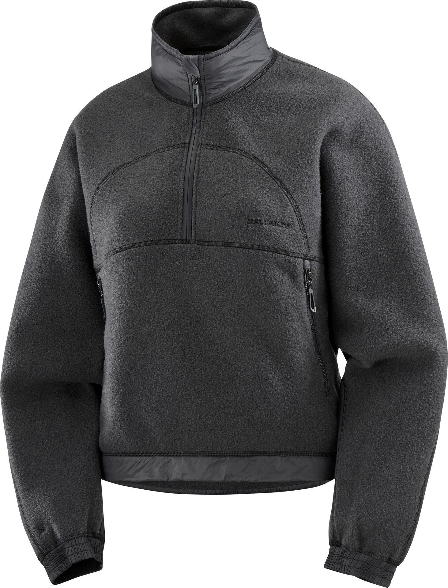 Salomon Chroma Fleece Crop Half Zip Womens Deep Black