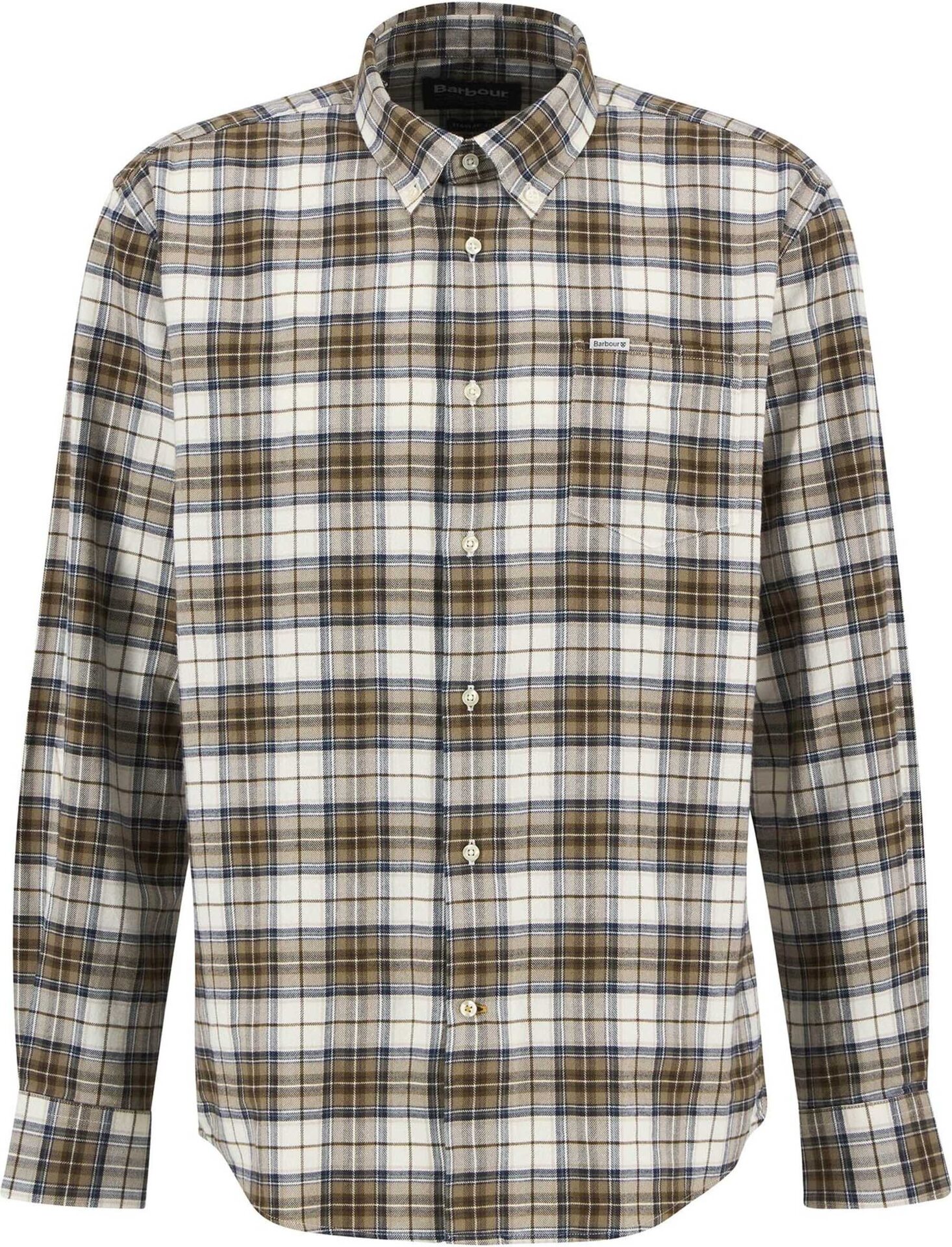 Barbour Telfield Regular Checked Shirt Mens Stone