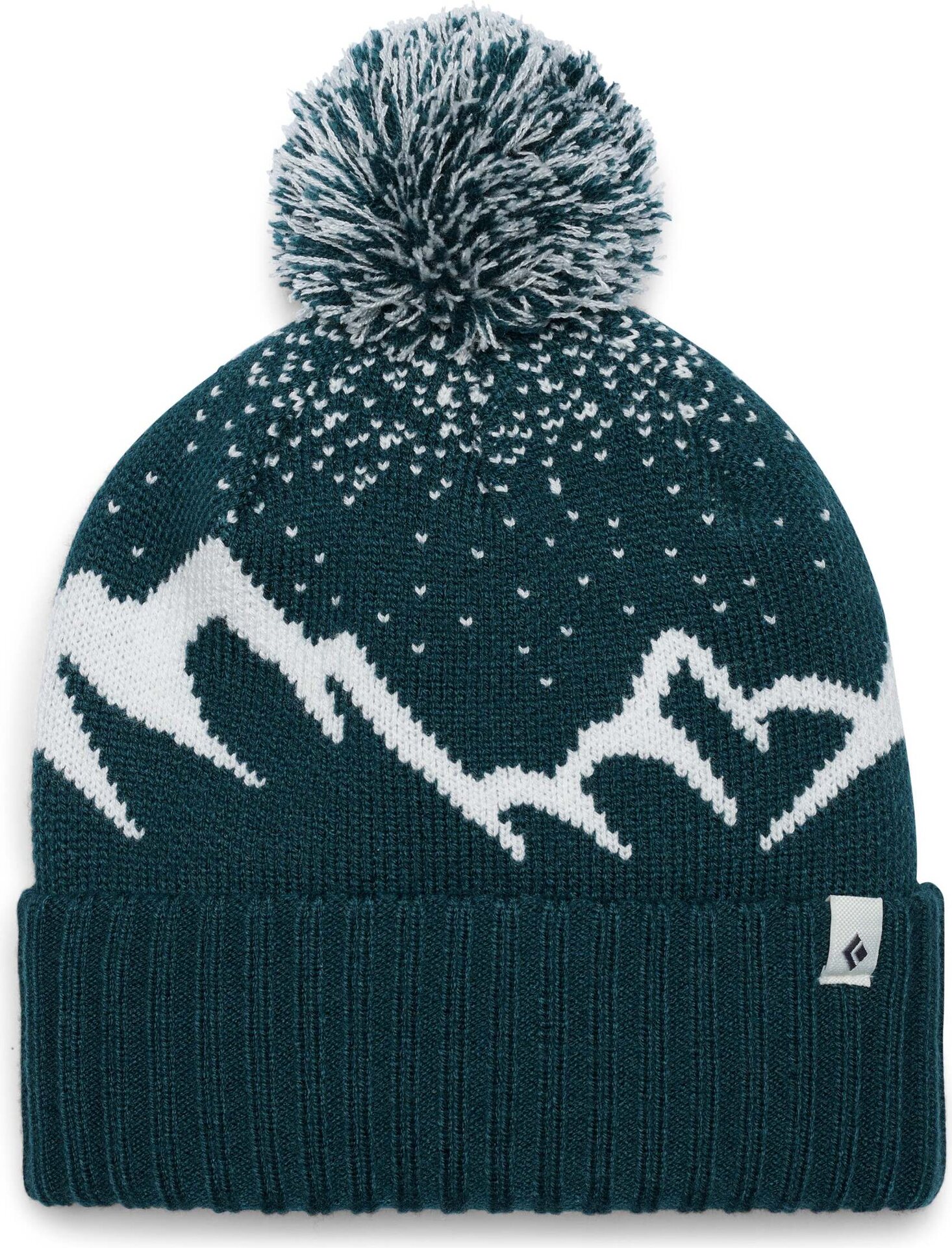 Black Diamond Tom Pom Beanie Deep Woods-White