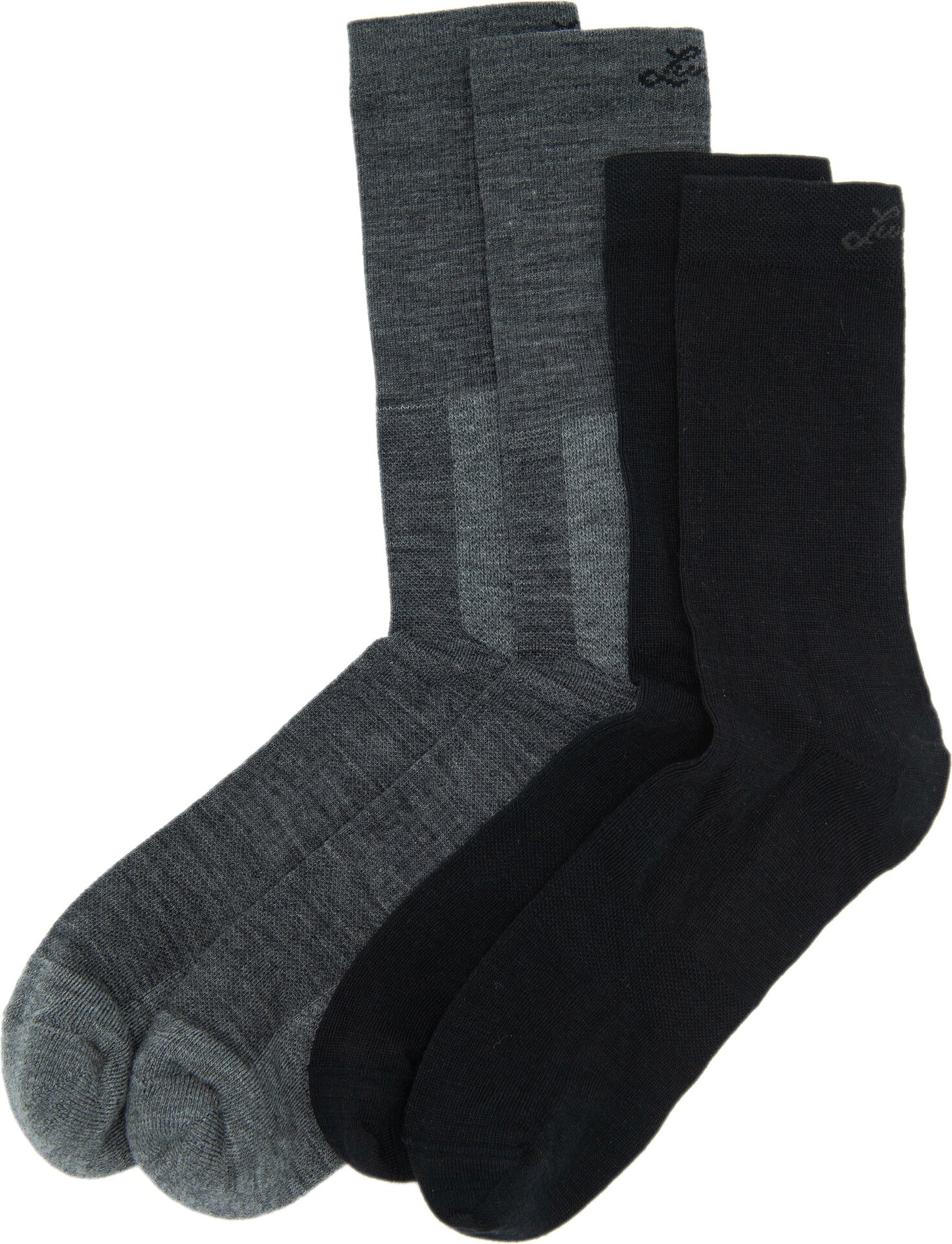 Lundhags Merino Trekking Sock Combo Mid Light Grey Melange/Black