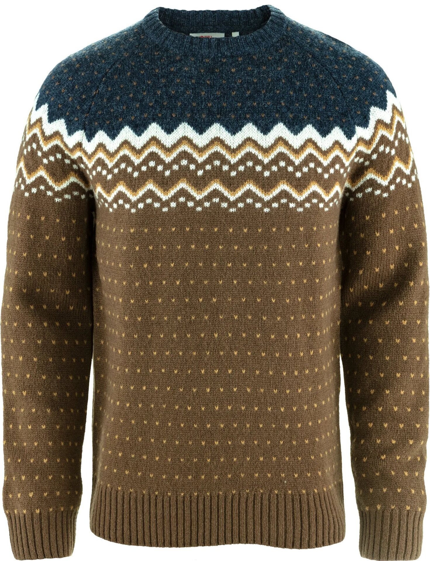 Fjällräven Övik Knit Sweater Mens Dark Oak / Navy (299-560)