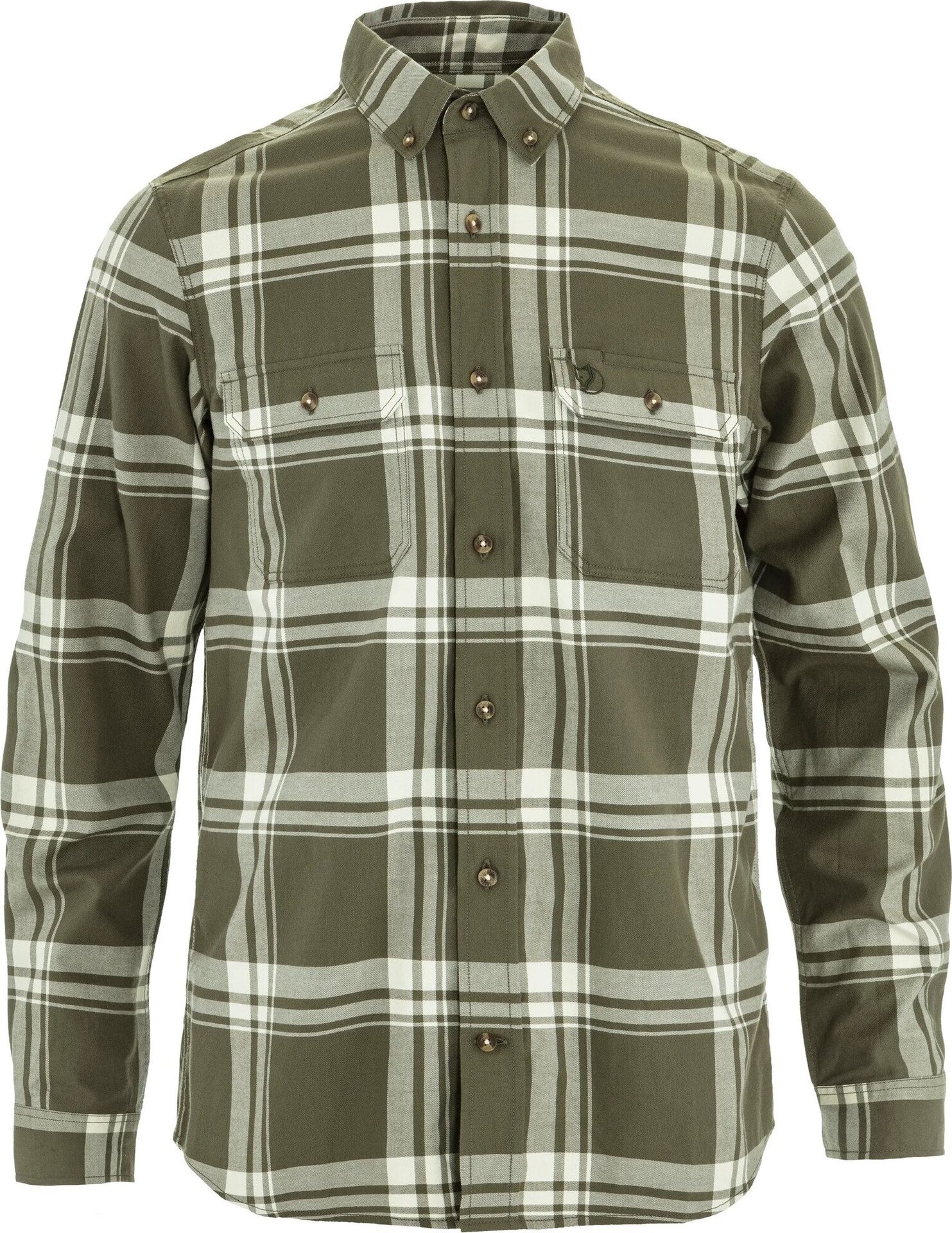 Fjällräven Övik Lite Flannel Shirt Mens Laurel Green-Chalk White (625-113)