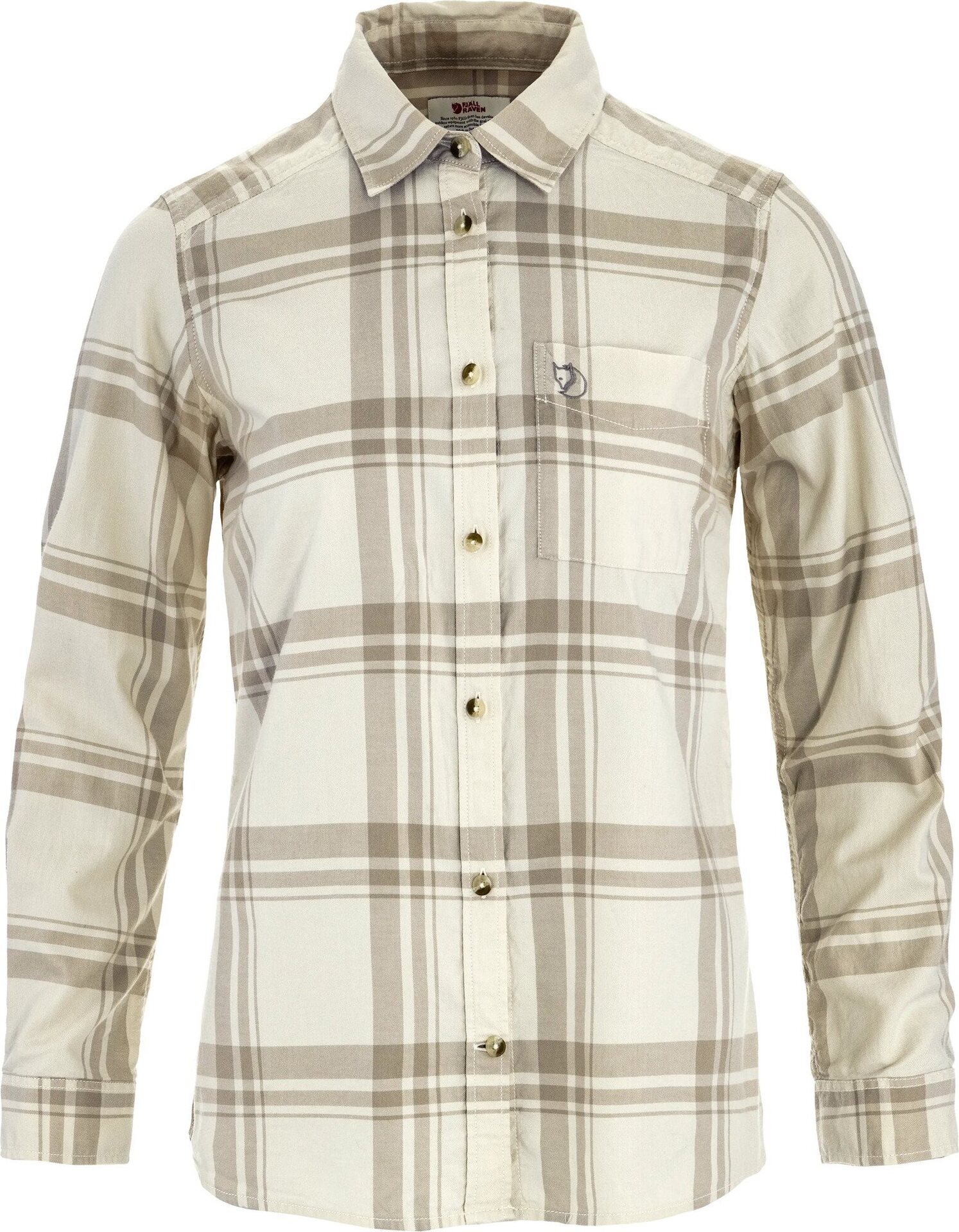 Fjällräven Övik Lite Flannel Shirt Womens Chalk White-Fossil