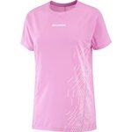 Salomon Sense Aero Short Sleeve Tee GFX Womens Cyclamen / Whisper White