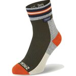 Sealskinz Surlingham Waterproof All Weather Ankle Length Striped Cuff Socks Olive