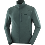 Salomon Essential Lightwarm Full Zip Mens Green Cables