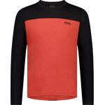 Mons Royale Diversion Merino Bike Jersey Long Sleeve Mens Cranberry / Black