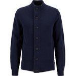 Barbour Essential Patch Zip Through Knitted Jumper Mens Navy