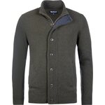 Barbour Essential Patch Zip Through Knitted Jumper Mens Seaweed