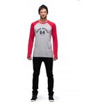 Mons Royale Raglan LS Men Grey Marl / Red