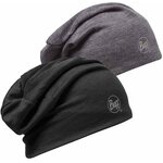 Buff Merino Wool Double Layer Hat Black