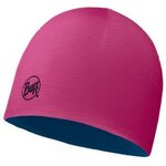 Buff Merino Wool Reversible Hat Junior Wild Pink-Bluebird