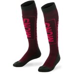 Mons Royale Snow Tech Sock Women Burgundy/Forest Green/Raspberry