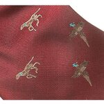 Alan Paine Ripon Silk Tie Bird + Dog Desing Bordeaux