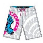 Santa Cruz Speed Wheels Board Shorts White