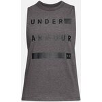 Under Armour Muscle Tank Linear Wordmark Charcoal Medium Heather (019) / Black