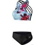 Beco High Neck Bikini Set Black/ Flower
