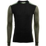 Aclima Woolnet Hybrid Crew Neck Mens Jet Black / Olive Night / Dill