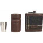 Barbour Tartan Hip Flask and Cups in Gift Box Set Classic