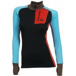 Aclima Lars Monsen Anarjohka Warmwool Polo Womens Jet Black, Dark Earth, Poinciana & Blue Sapphire