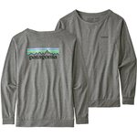 Patagonia Long-Sleeved Pastel P-6 Logo Responsibili-Tee Womens Gravel Heather