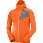 Salomon Outline Full Zip Hoodie Mens Red Orange