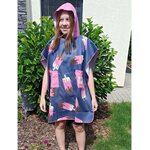 BornToSwim Hooded Poncho Changing Robe Towel Adult Ice cream Blue/Pink