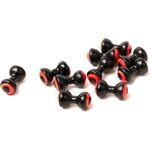 Fly Dressing Small Double Pupil Lead Eyes #4 Black W Fl Orange and Black