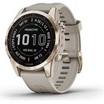 Garmin Fenix 7S Sapphire Solar Cream Gold Ti w/ Light Sand
