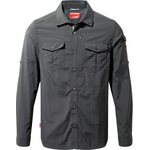Craghoppers NosiLife Adventure II Long Sleeved Shirt Mens Black Pepper