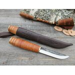 Kauhavan Puukkopaja Leather Grip Handle 703 Brown