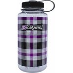 Nalgene Bottle Wide Mouth 1.0L Plaid Purple Plaid