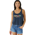 Rip Curl Icons Of Surf Pump Font Tank Womens Navy