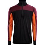 Aclima Lightwool Reinforced Mockneck Mens Jet Black / Zinfandel / Orange Tiger