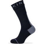 Sealskinz Briston Waterproof All Weather Mid Length Sock with Hydrostop Black / Grey