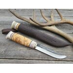 Kauhavan Puukkopaja Reindeer Antler-Curly Birch Knife 607 Vaalea