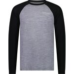 Mons Royale Icon Merino Raglan Long Sleeve Mens Grey Heather / Black