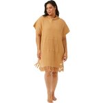 Rip Curl Stonewash Hood Towel Poncho Light Brown