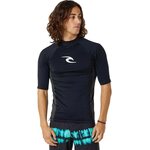 Rip Curl Waves UPF Performance Short Sleeve Mens Black