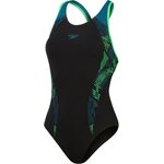 Speedo Placement Laneback Womens Black / Dark Teal / Harlequin Green