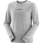 Salomon Logo Perf Long Sleeve Tee Mens Heather Grey
