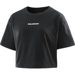 Salomon Logo Twist Short Sleeve Womens Deep Black