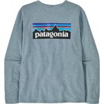 Patagonia Long-Sleeved P-6 Logo Responsibili-Tee Womens Thermal Blue