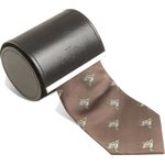 Alan Paine Ripon Silk Tie Duck Design Brown