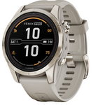 Garmin Fenix 7S Pro Sapphire Solar (Esittelykappale) Cream Gold SS w/ Fr. Gray Band