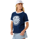 Rip Curl SG Wettie Ringer Tee Womens Navy